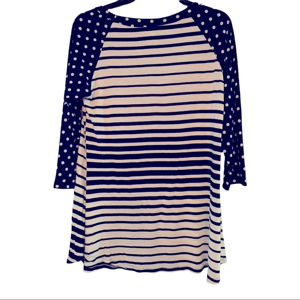 One Fashion navy/white striped top